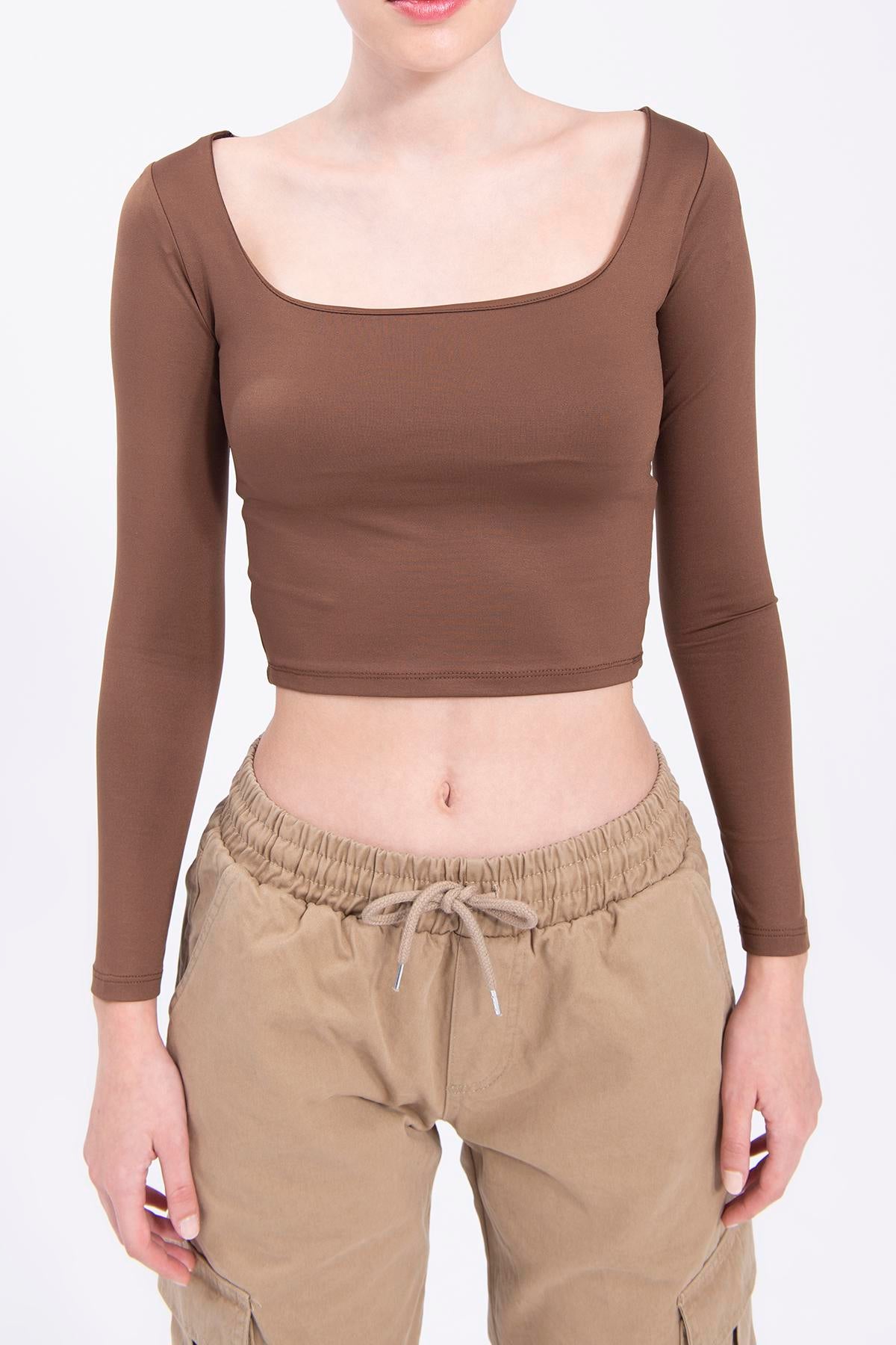 Long-Sleeve Cropped Top