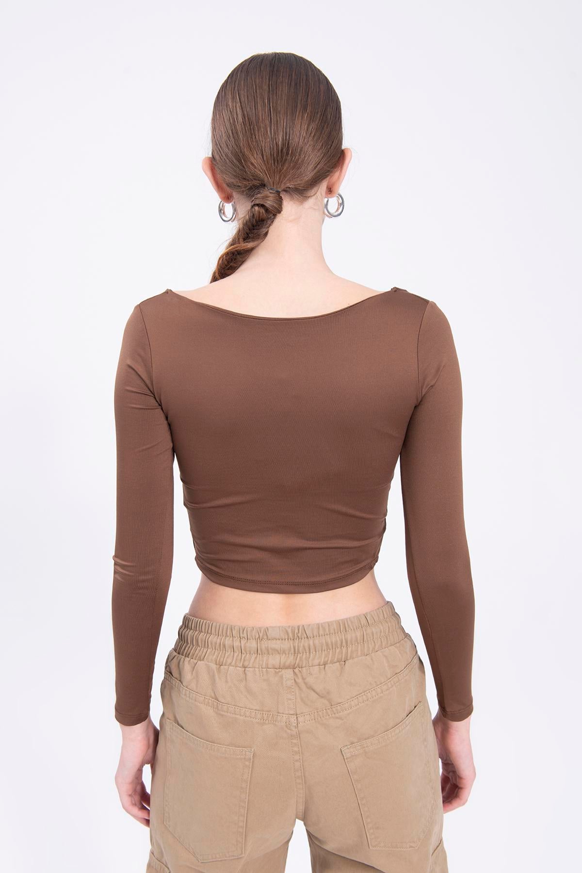 Long-Sleeve Cropped Top