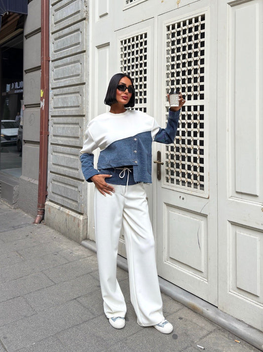 Denim/White Set